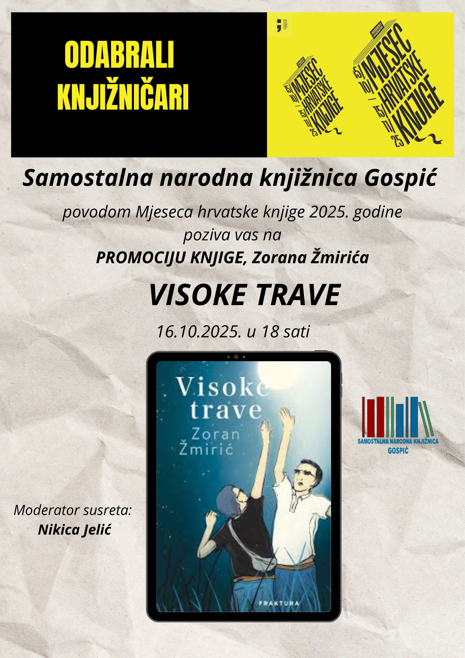 Pročitajte više o članku Predstavljanje romana „Visoke trave“ Zorana Žmirića