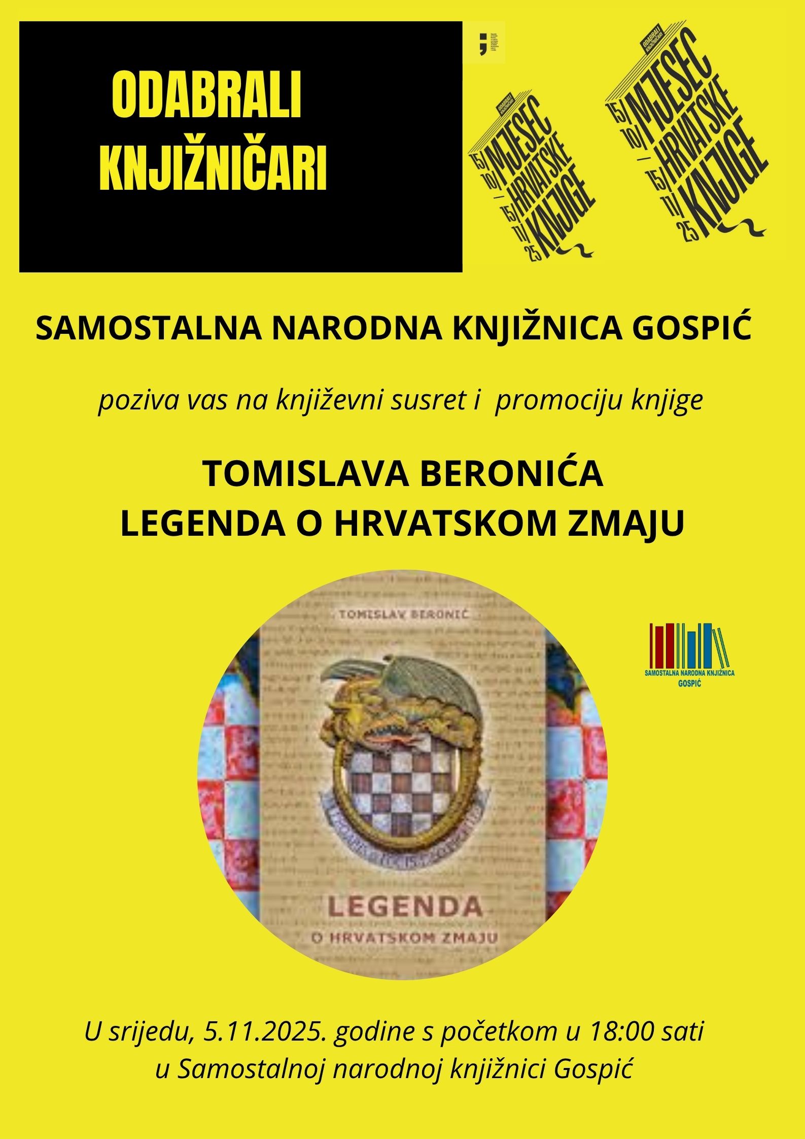 Pročitajte više o članku Književni susret i promocija knjige “Legenda o hrvatskom zmaju” Tomislava Beronića