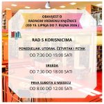 Samostalna narodna knjižnica Gospić prelazi na ljetno radno vrijeme! 📚📖